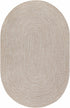 Alfombra trenzada de yute sintético de color crema