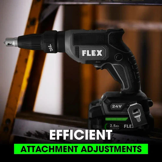 Pistola atornilladora para paneles de yeso FLEX FX1611-Z con accesorio de cargador