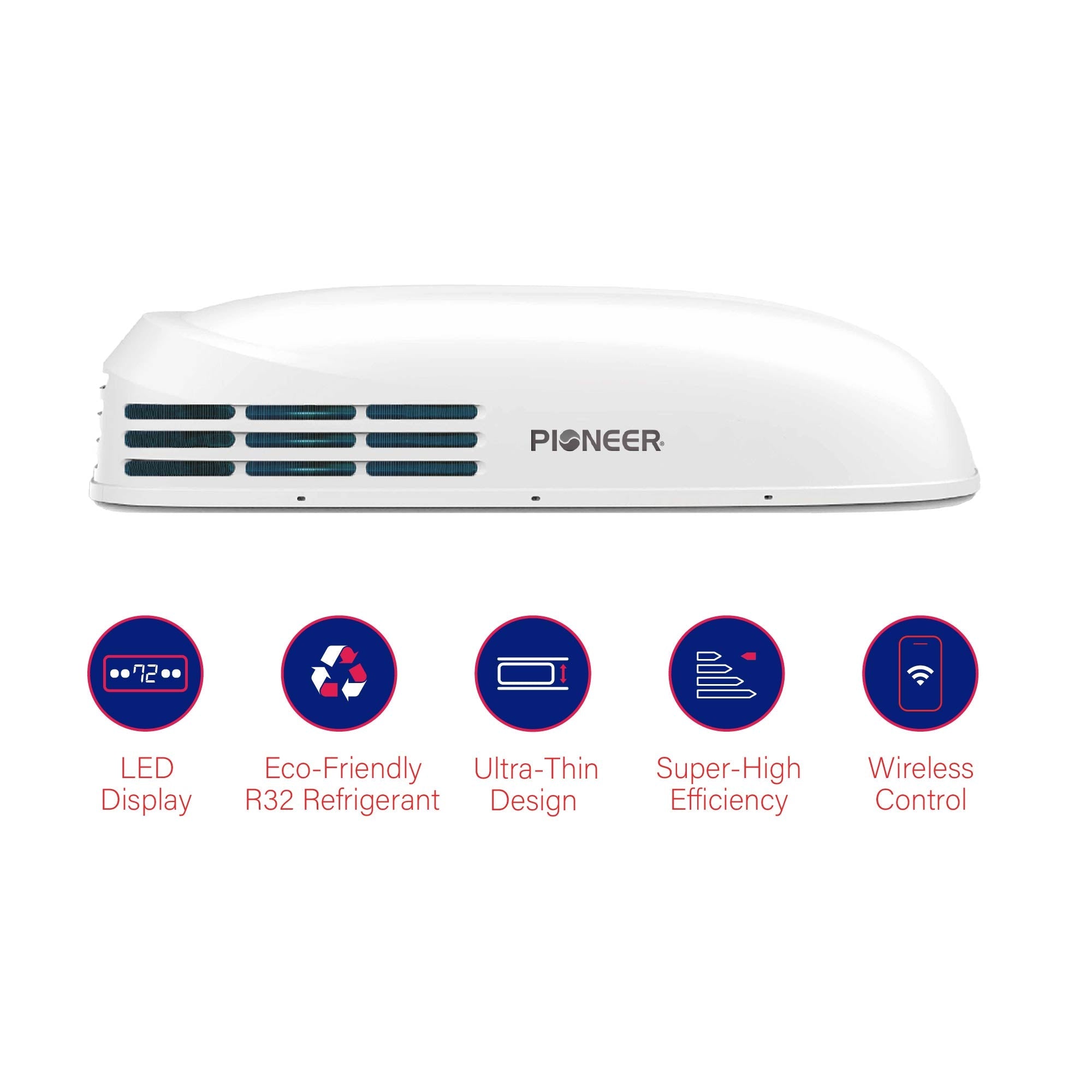 Aire acondicionado de techo Pioneer® de 13 500 BTU con inversor completo para RV, bomba de calor, 115 V