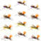 Trout Fly Assortment - High Visibility Feth Grasshopper Dry Fly Collection 1 Dozen Flies - Foam Body Hopper Flies - Size 10