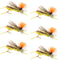 Feth Hopper Yellow - Foam Grasshopper Fly Pattern - 6 Flies Flies Hook Size 10