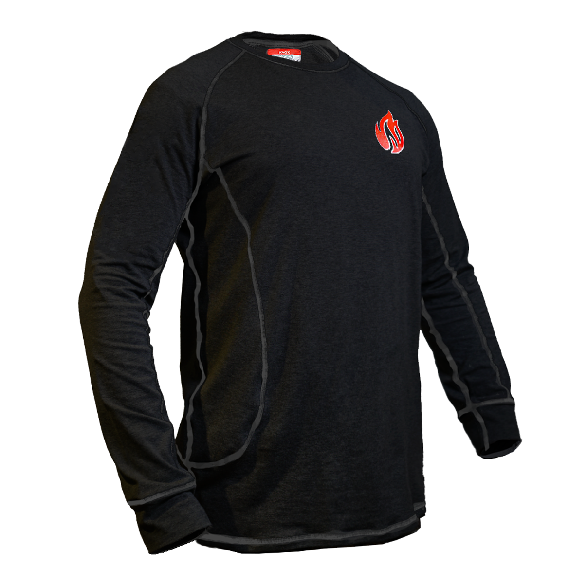Camisa de manga larga con cuello redondo Knox FR - Negra