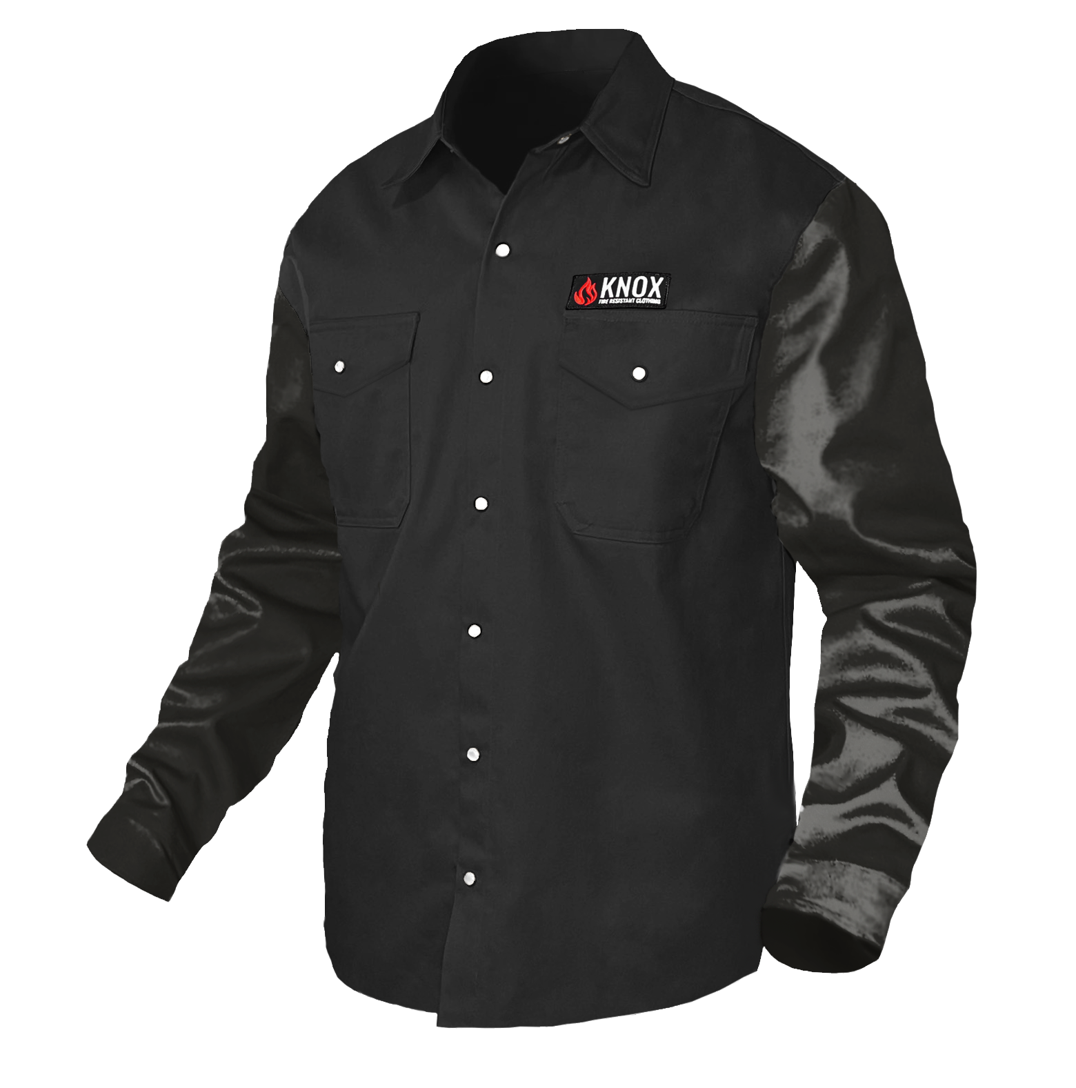Camisa híbrida con mangas de cuero y botones a presión FR Peal Edition de Johnny Cash