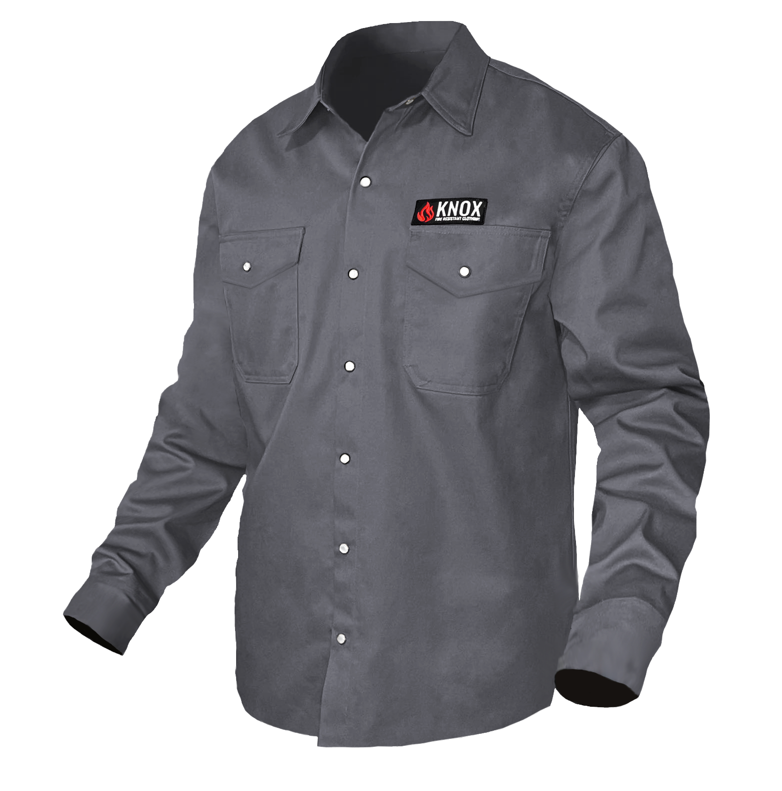 Camisa Knox FR gris con botones a presión de color perlado