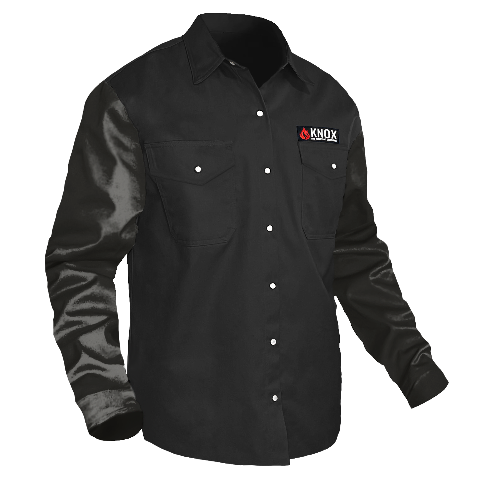 Camisa híbrida con mangas de cuero y botones a presión FR Peal Edition de Johnny Cash