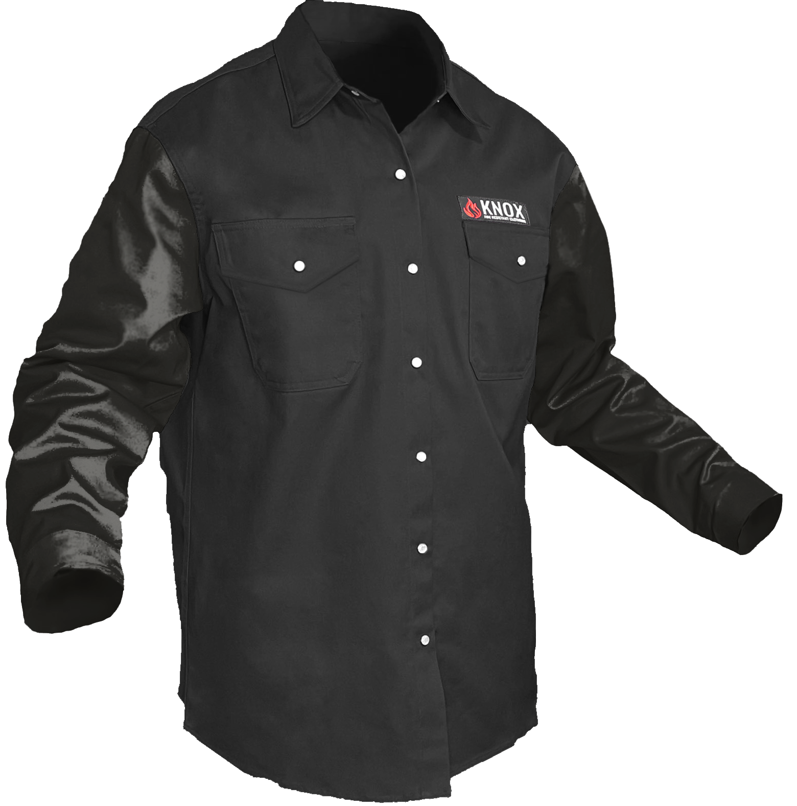 Camisa híbrida con mangas de cuero y botones a presión FR Peal Edition de Johnny Cash