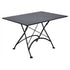 Five Piece Dining Set with 32 x 48" Steel Top Table and Two/Two Natural African Teak Slat Side/Arm Chairs