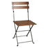 Five Piece Dining Set with 28" Square European Chestnut Wood Slats Top and Four 5508 Folding Chairs