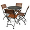 Five Piece Dining Set with 28" Round Powder Coated Steel Top with Four 5504 Side Chairs