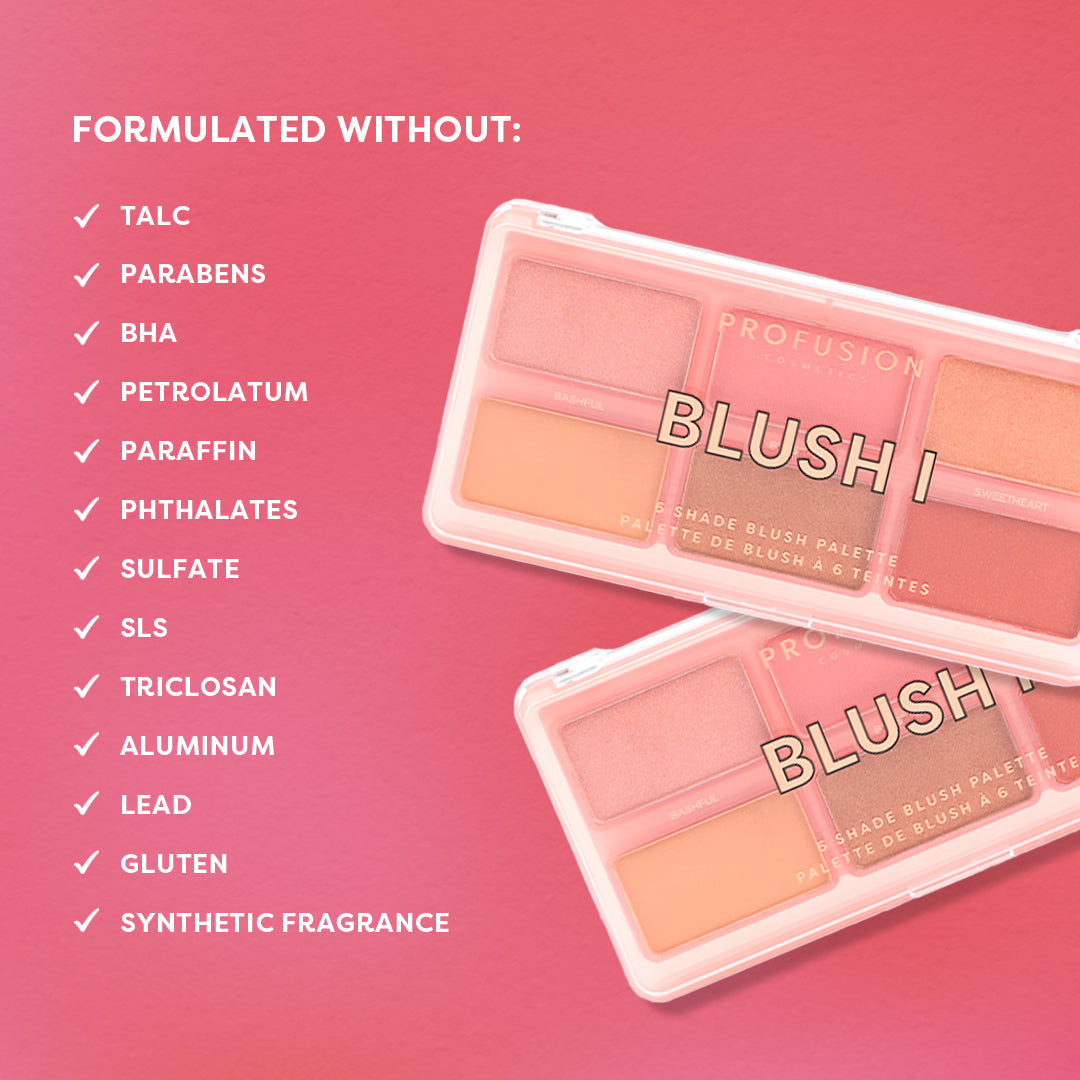 Paleta de rubor facial de 6 tonos
