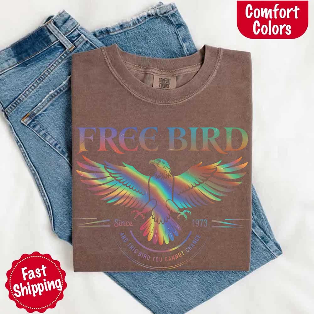 Free Bird Women’s Comfort Colors Tee – Vintage Rock Band T-Shirt with Retro Music Vibes