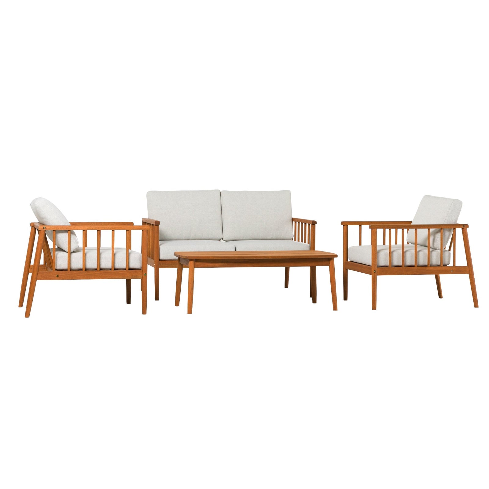 Juego de 4 sillas de madera maciza para patio Circa Modern
