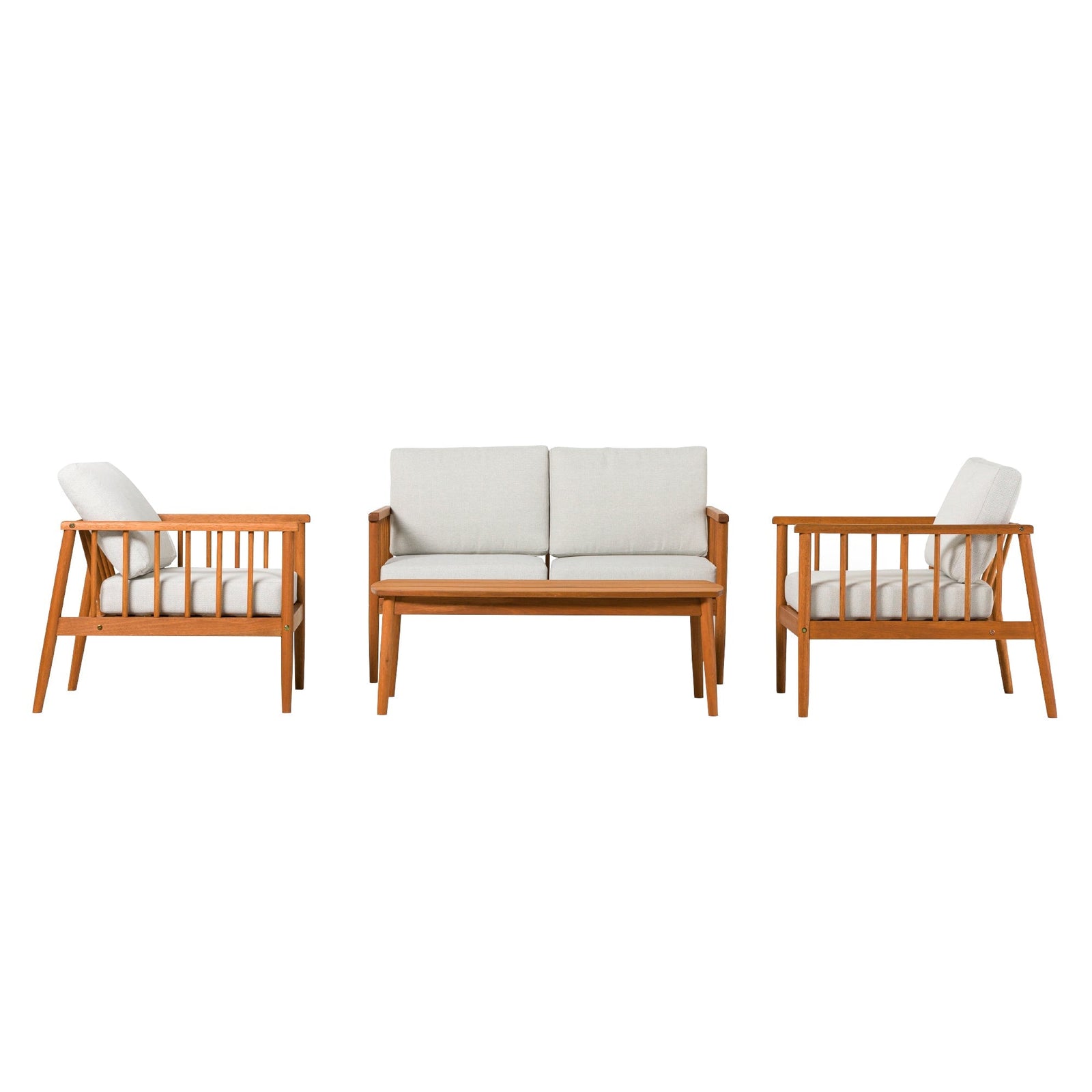 Juego de 4 sillas de madera maciza para patio Circa Modern