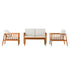 Juego de 4 sillas de madera maciza para patio Circa Modern