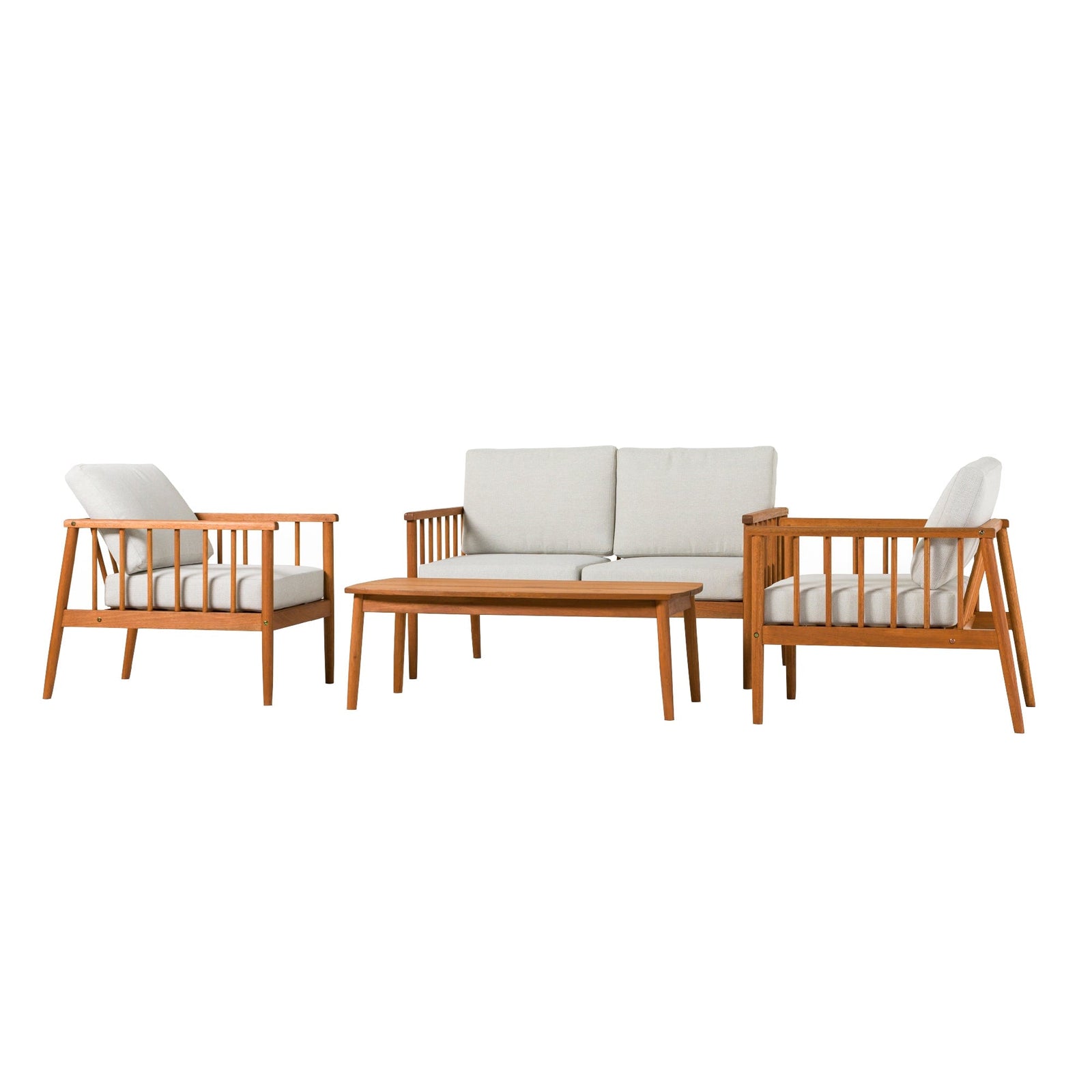 Juego de 4 sillas de madera maciza para patio Circa Modern