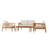 Juego de 4 sillas de madera maciza para patio Circa Modern