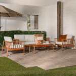 Juego de 4 sillas de madera maciza para patio Circa Modern