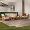 Juego de 4 sillas de madera maciza para patio Circa Modern