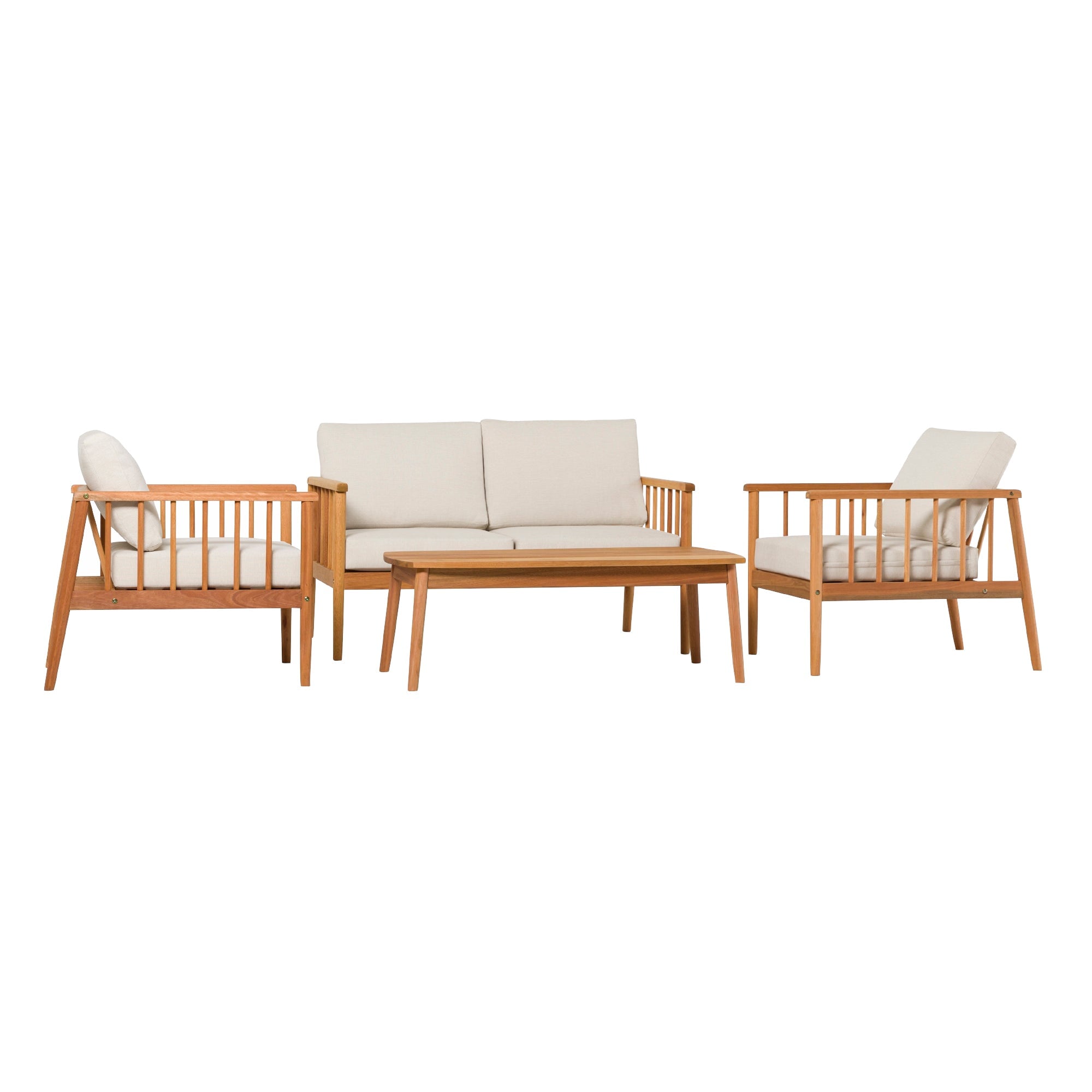 Juego de 4 sillas de madera maciza para patio Circa Modern