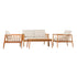 Juego de 4 sillas de madera maciza para patio Circa Modern
