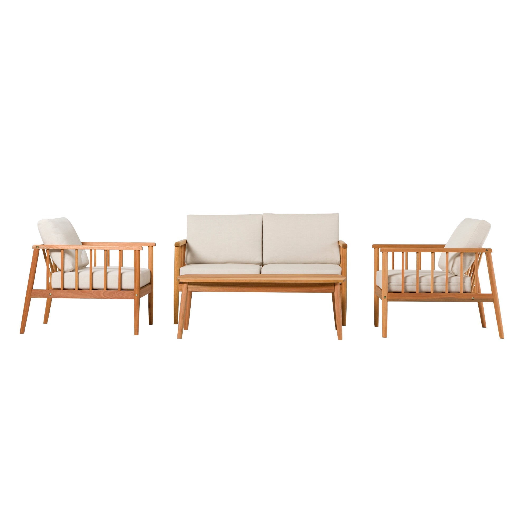Juego de 4 sillas de madera maciza para patio Circa Modern