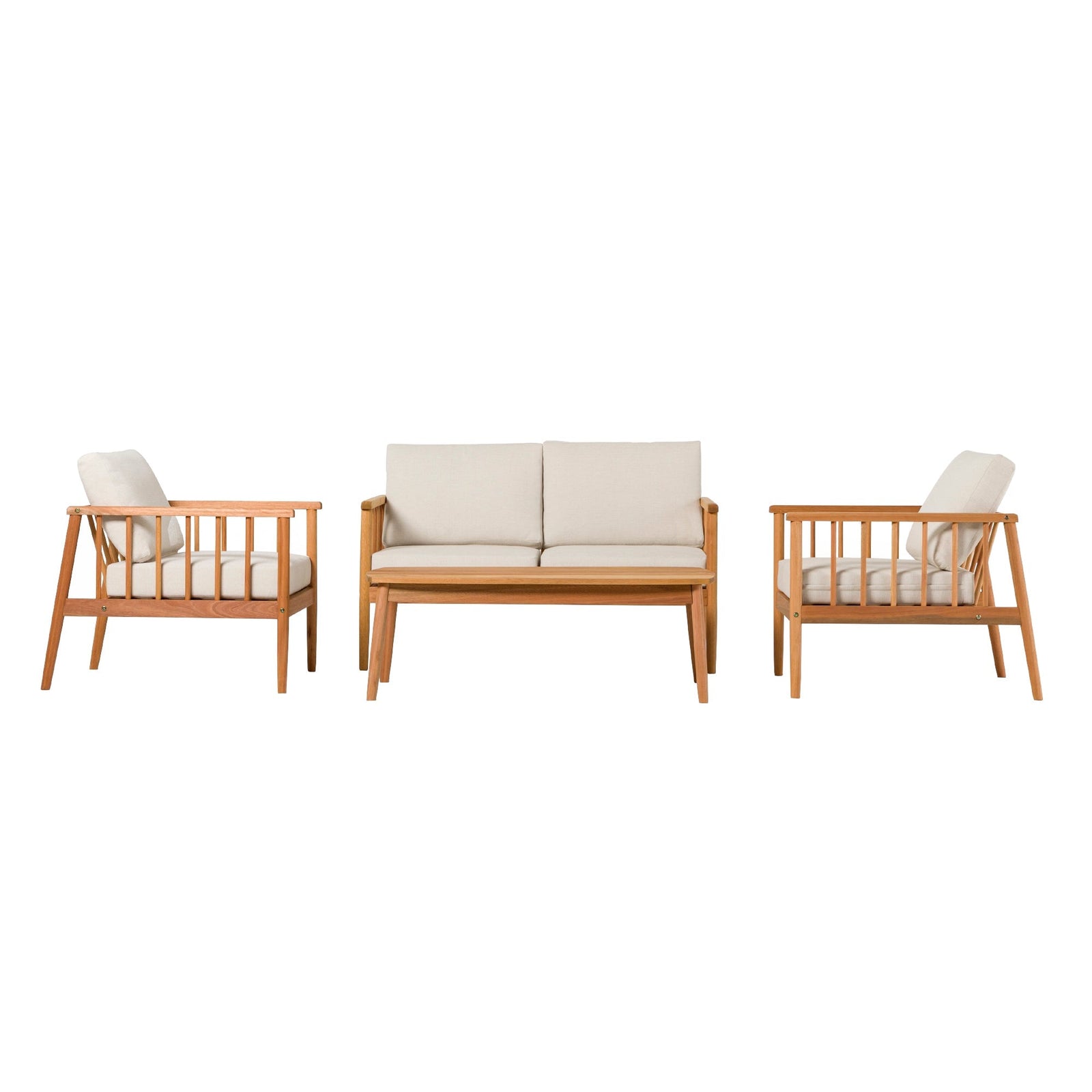 Juego de 4 sillas de madera maciza para patio Circa Modern