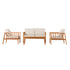 Juego de 4 sillas de madera maciza para patio Circa Modern