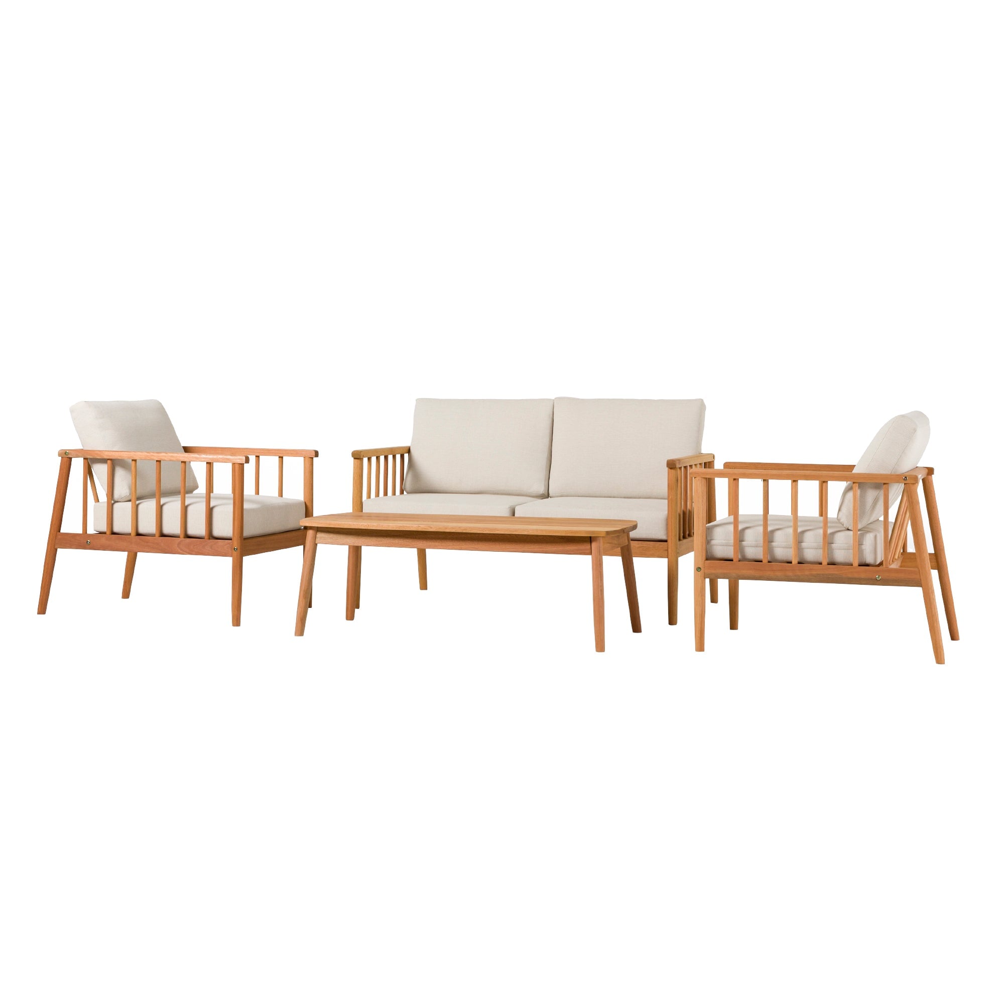 Juego de 4 sillas de madera maciza para patio Circa Modern