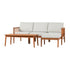 Conjunto modular de exterior en forma de L de madera maciza con husillo de 4 piezas Circa Modern