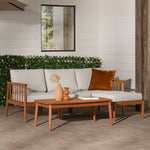 Conjunto modular de exterior en forma de L de madera maciza con husillo de 4 piezas Circa Modern