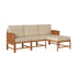 Conjunto de tres piezas de muebles modulares para exteriores de madera maciza Midland Modern