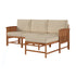Conjunto de tres piezas de muebles modulares para exteriores de madera maciza Midland Modern