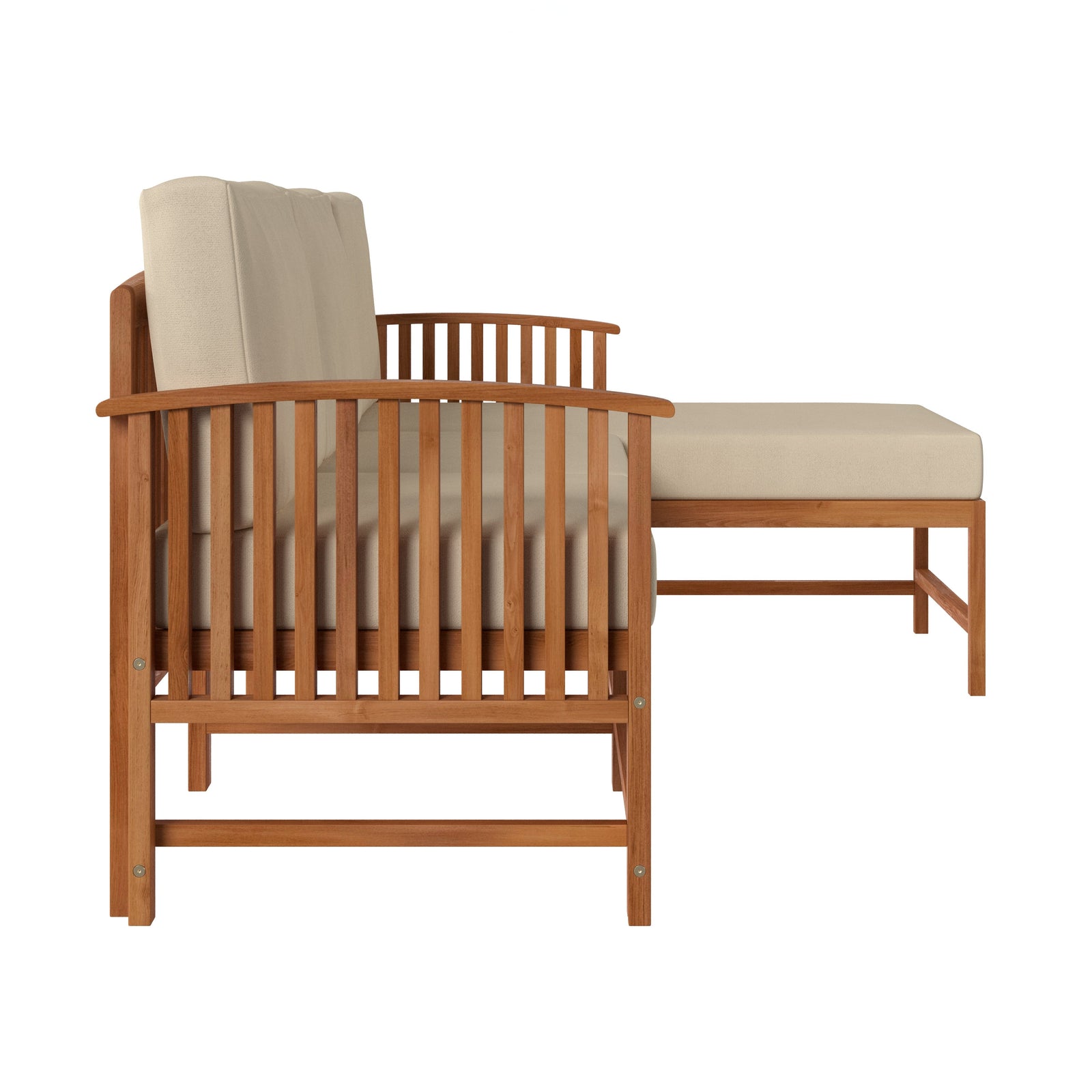 Conjunto de tres piezas de muebles modulares para exteriores de madera maciza Midland Modern