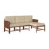 Conjunto de tres piezas de muebles modulares para exteriores de madera maciza Midland Modern