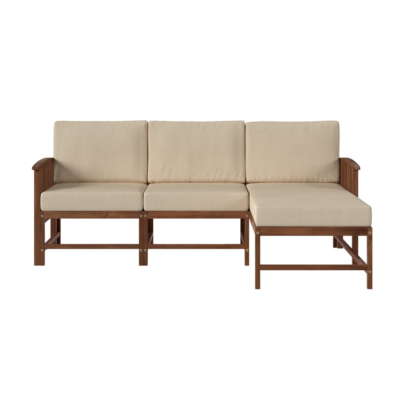 Conjunto de tres piezas de muebles modulares para exteriores de madera maciza Midland Modern