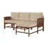 Conjunto de tres piezas de muebles modulares para exteriores de madera maciza Midland Modern
