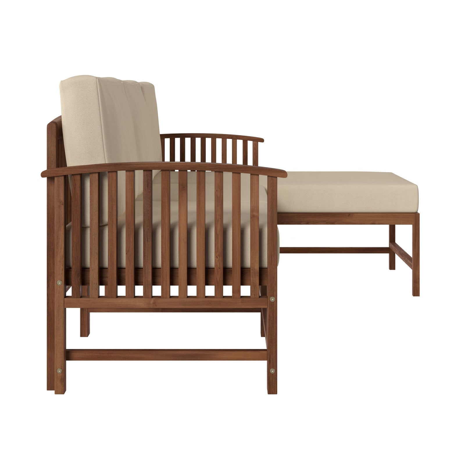 Conjunto de tres piezas de muebles modulares para exteriores de madera maciza Midland Modern