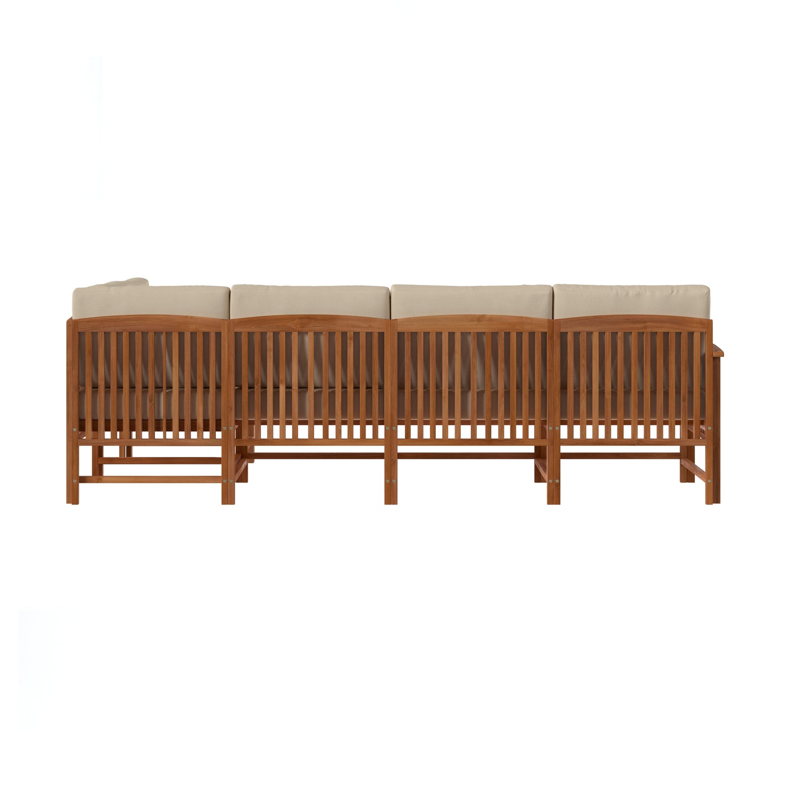 Conjunto de 5 piezas de muebles modulares para exteriores de madera maciza Midland Modern