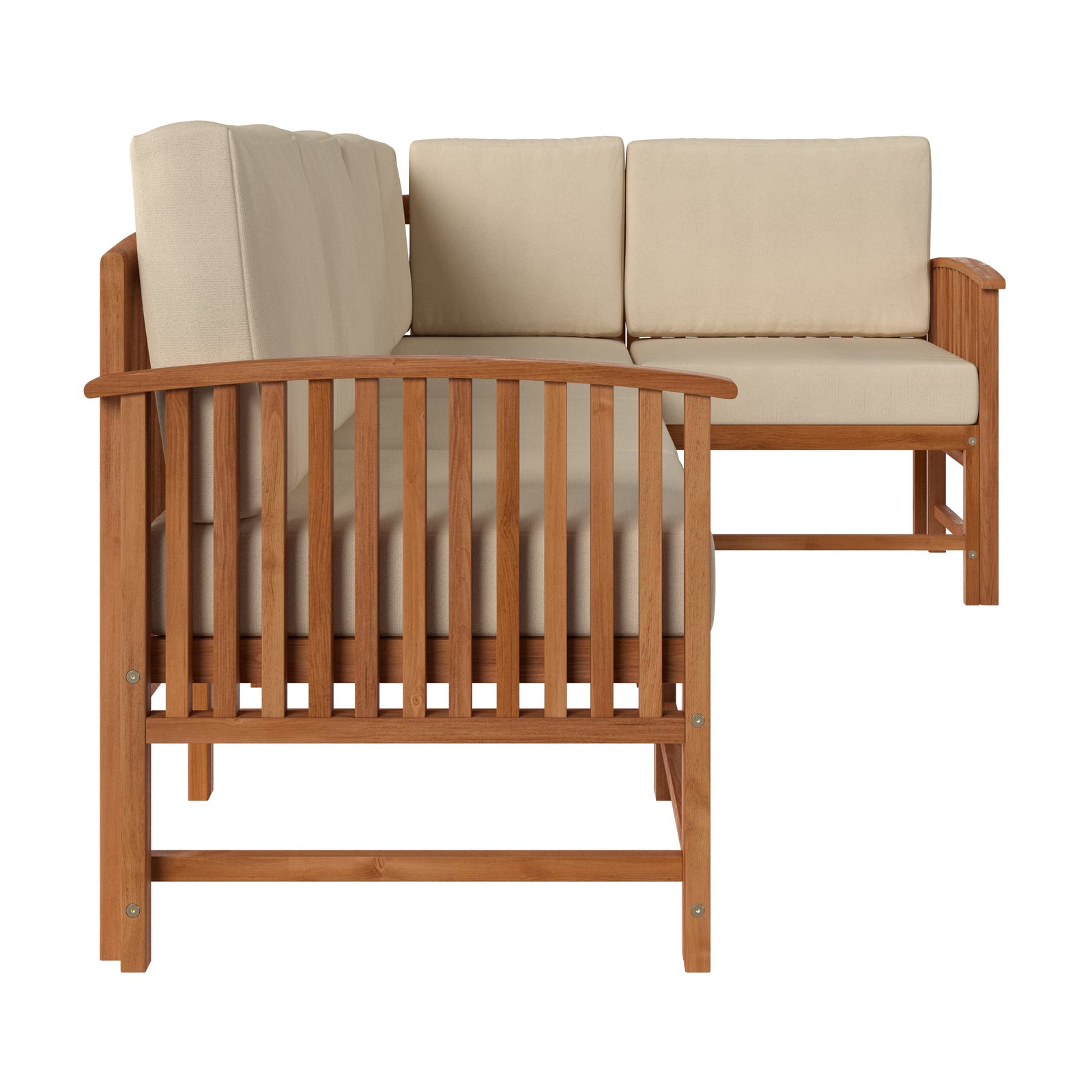 Conjunto de 5 piezas de muebles modulares para exteriores de madera maciza Midland Modern
