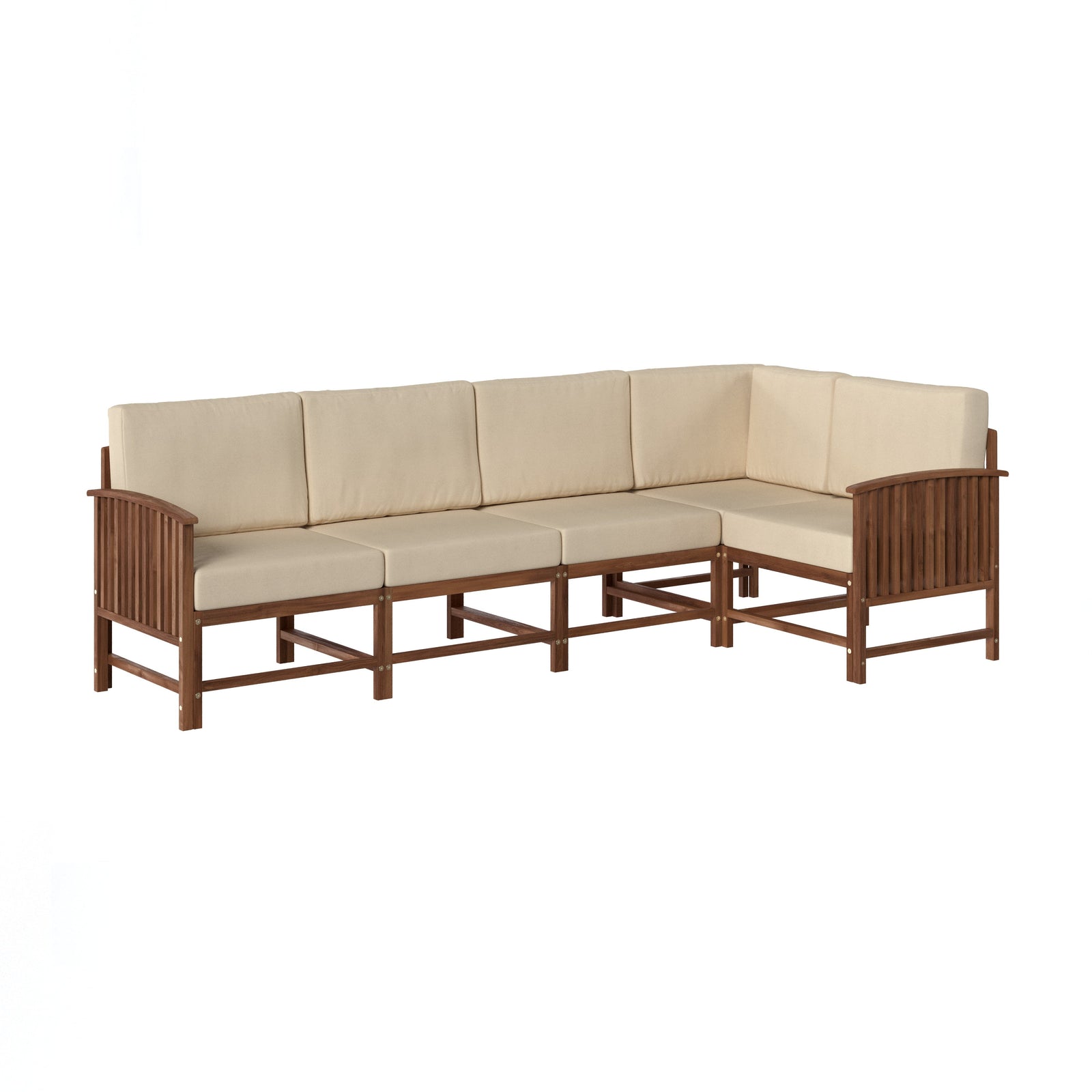 Conjunto de 5 piezas de muebles modulares para exteriores de madera maciza Midland Modern