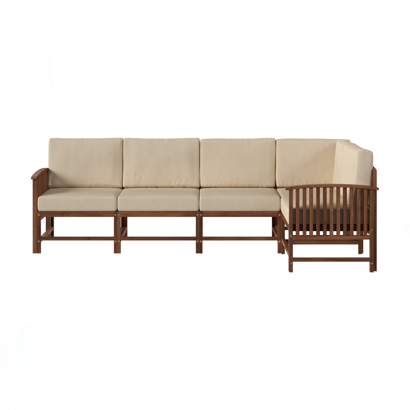 Conjunto de 5 piezas de muebles modulares para exteriores de madera maciza Midland Modern