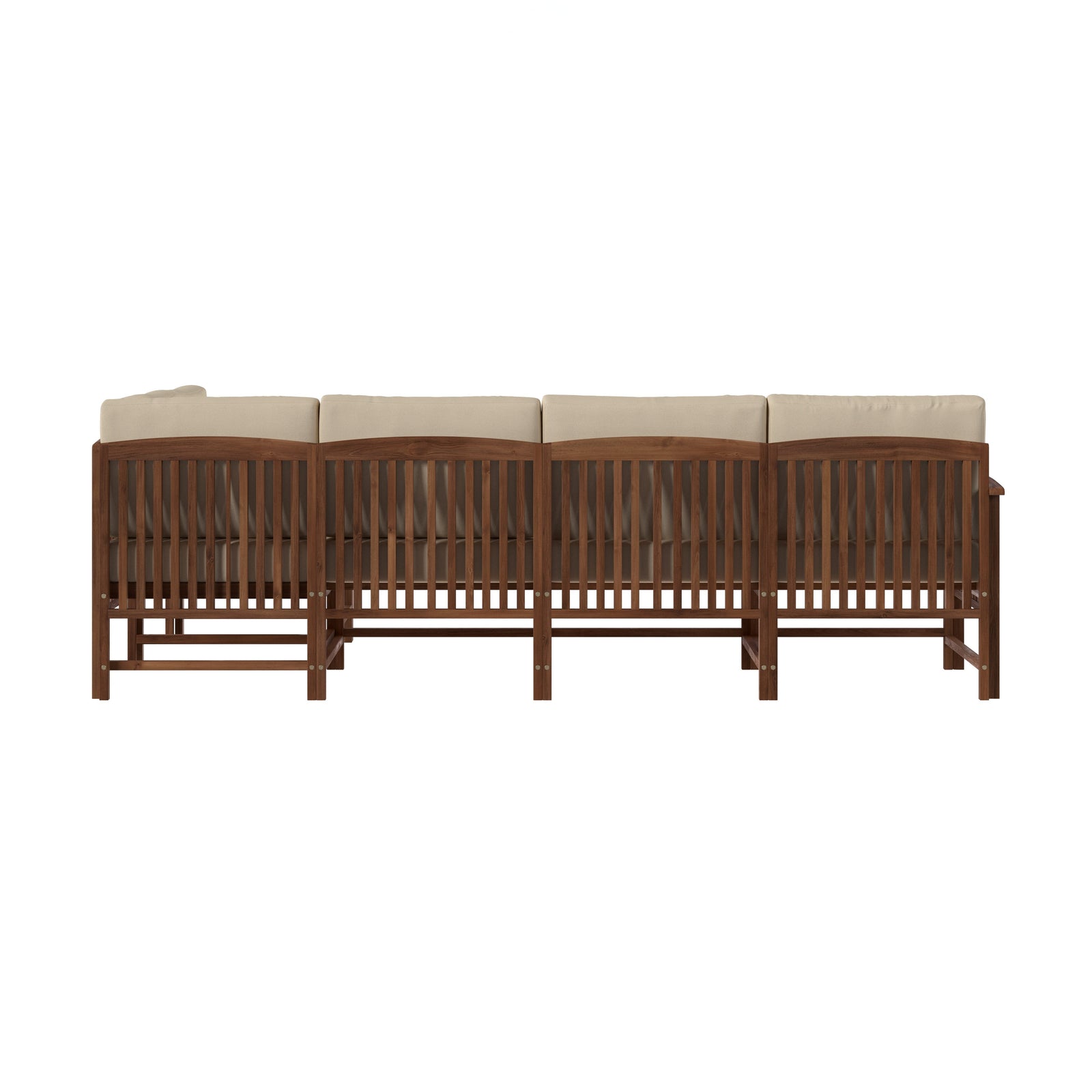 Conjunto de 5 piezas de muebles modulares para exteriores de madera maciza Midland Modern