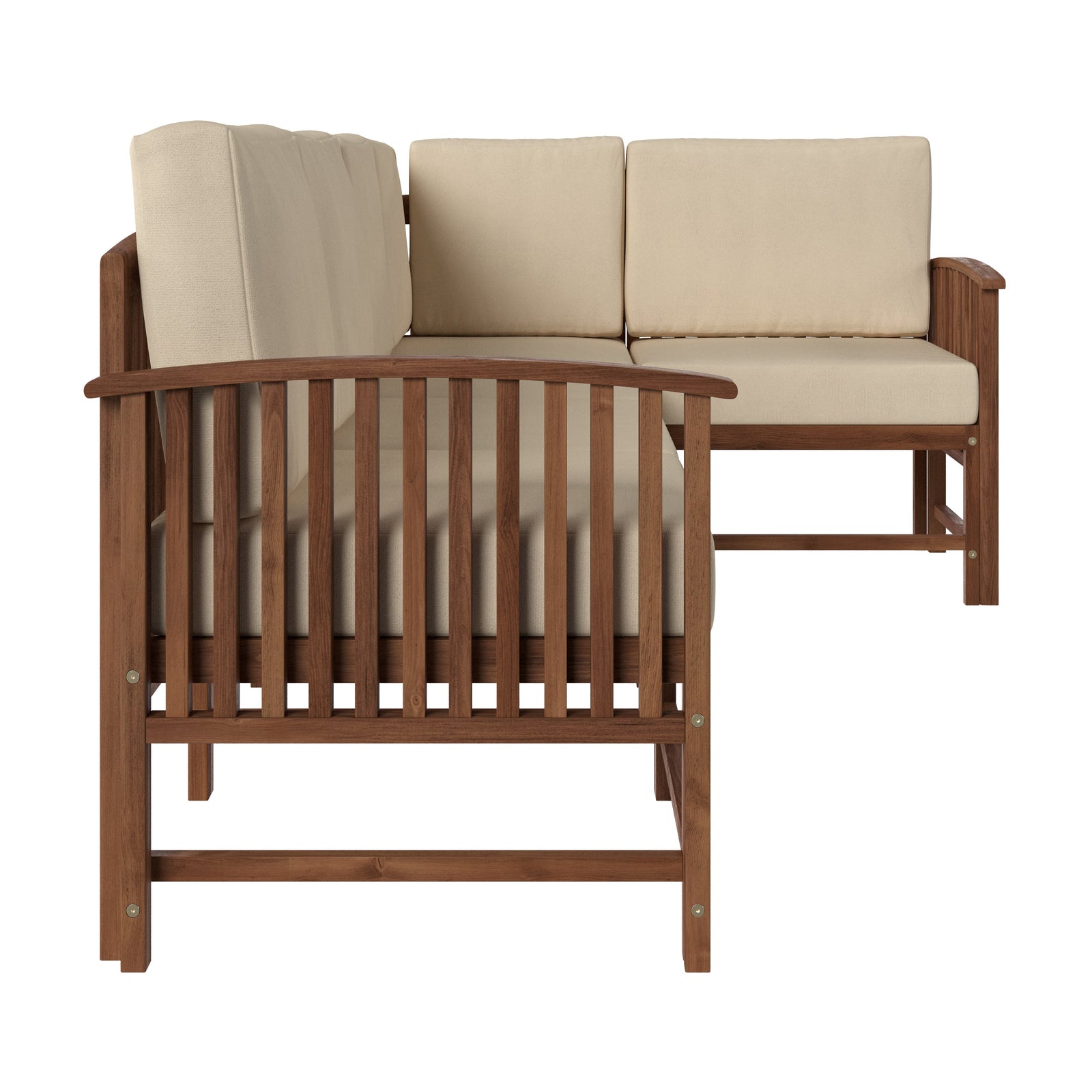 Conjunto de 5 piezas de muebles modulares para exteriores de madera maciza Midland Modern