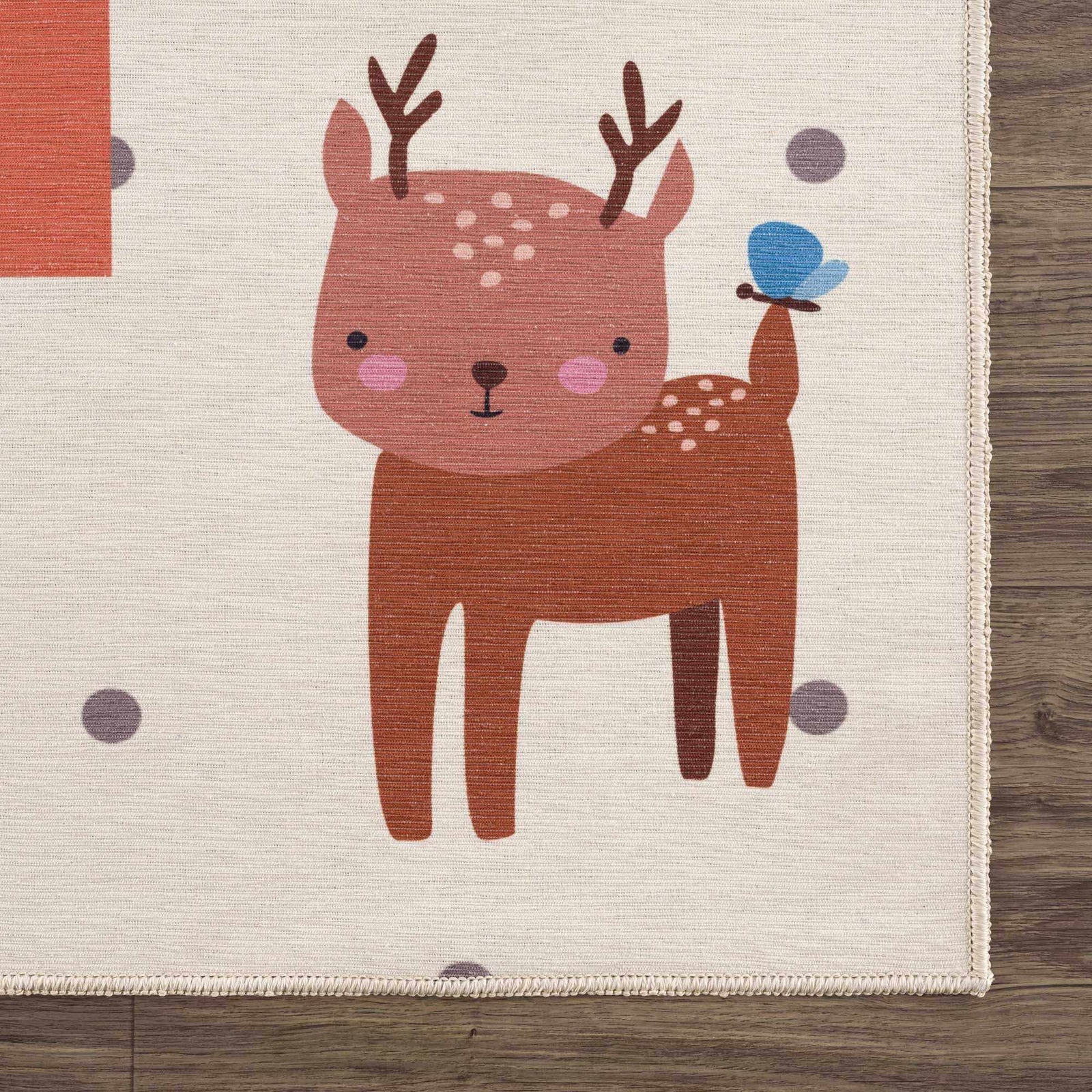 Alfombra lavable para niños con diseño de rayuela de colores de Lundy
