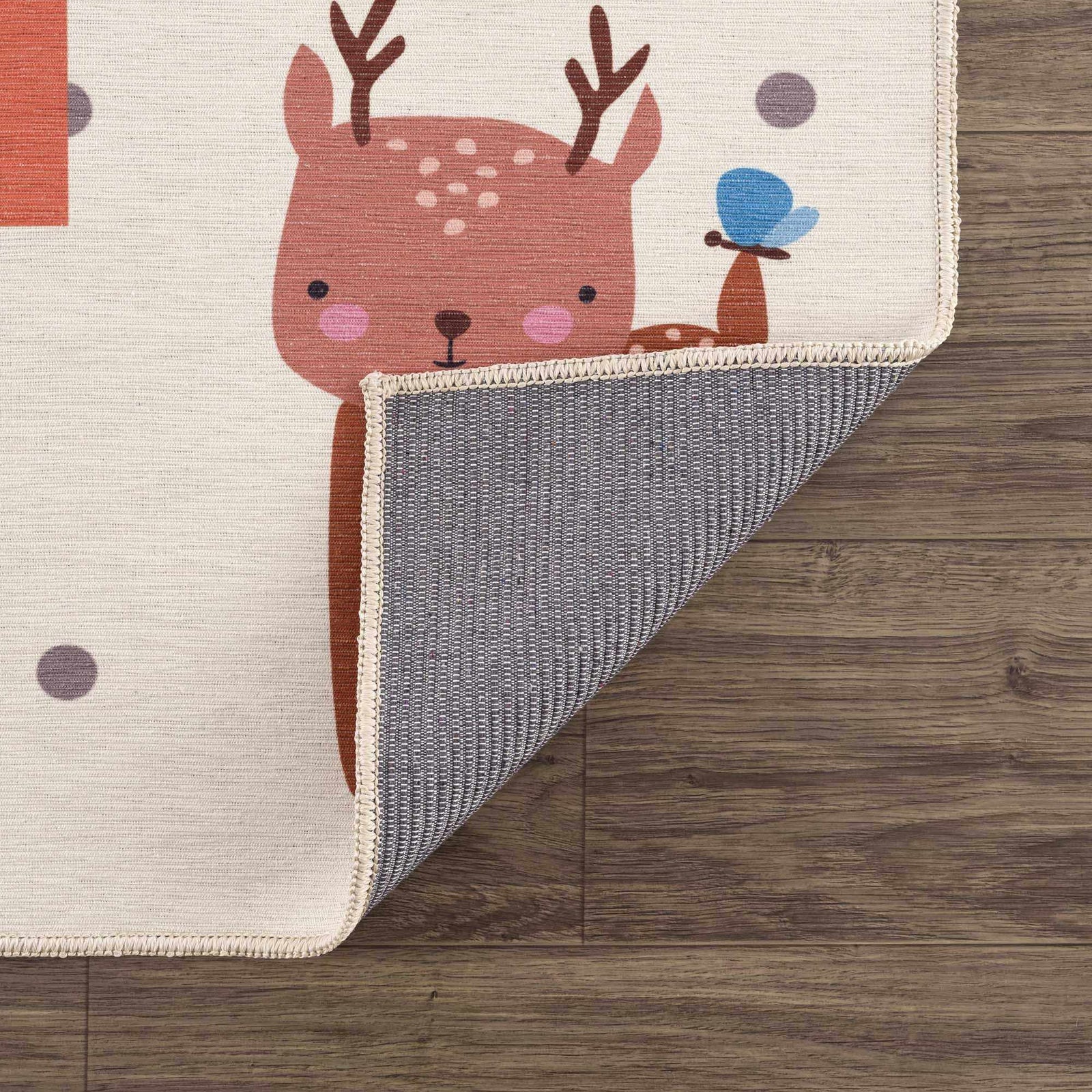 Alfombra lavable para niños con diseño de rayuela de colores de Lundy