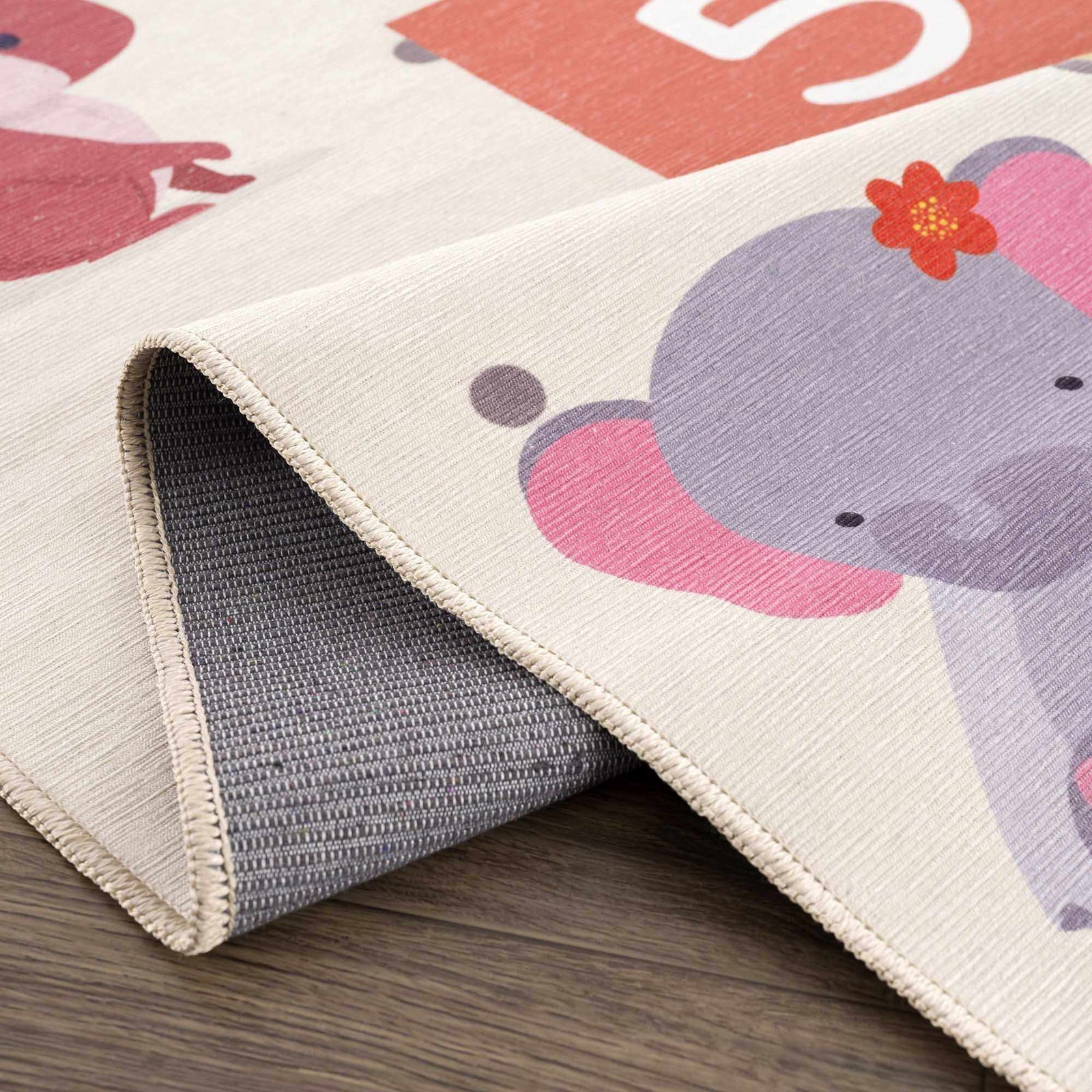 Alfombra lavable para niños con diseño de rayuela de colores de Lundy