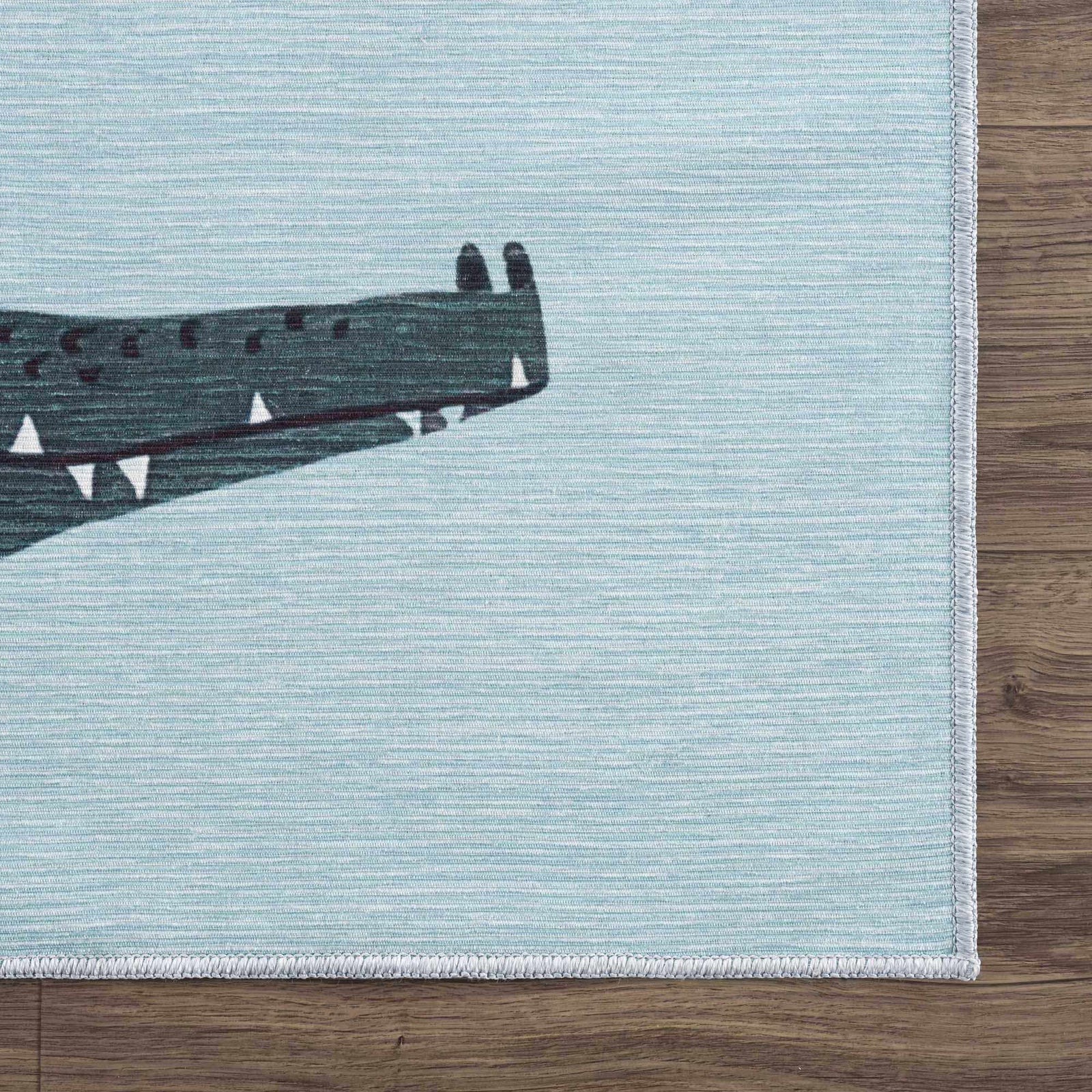 Alfombra lavable para niños con estampado animal Petey Blue
