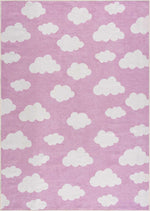 Alfombra lavable para niños con diseño de nubes rosas de Nizar