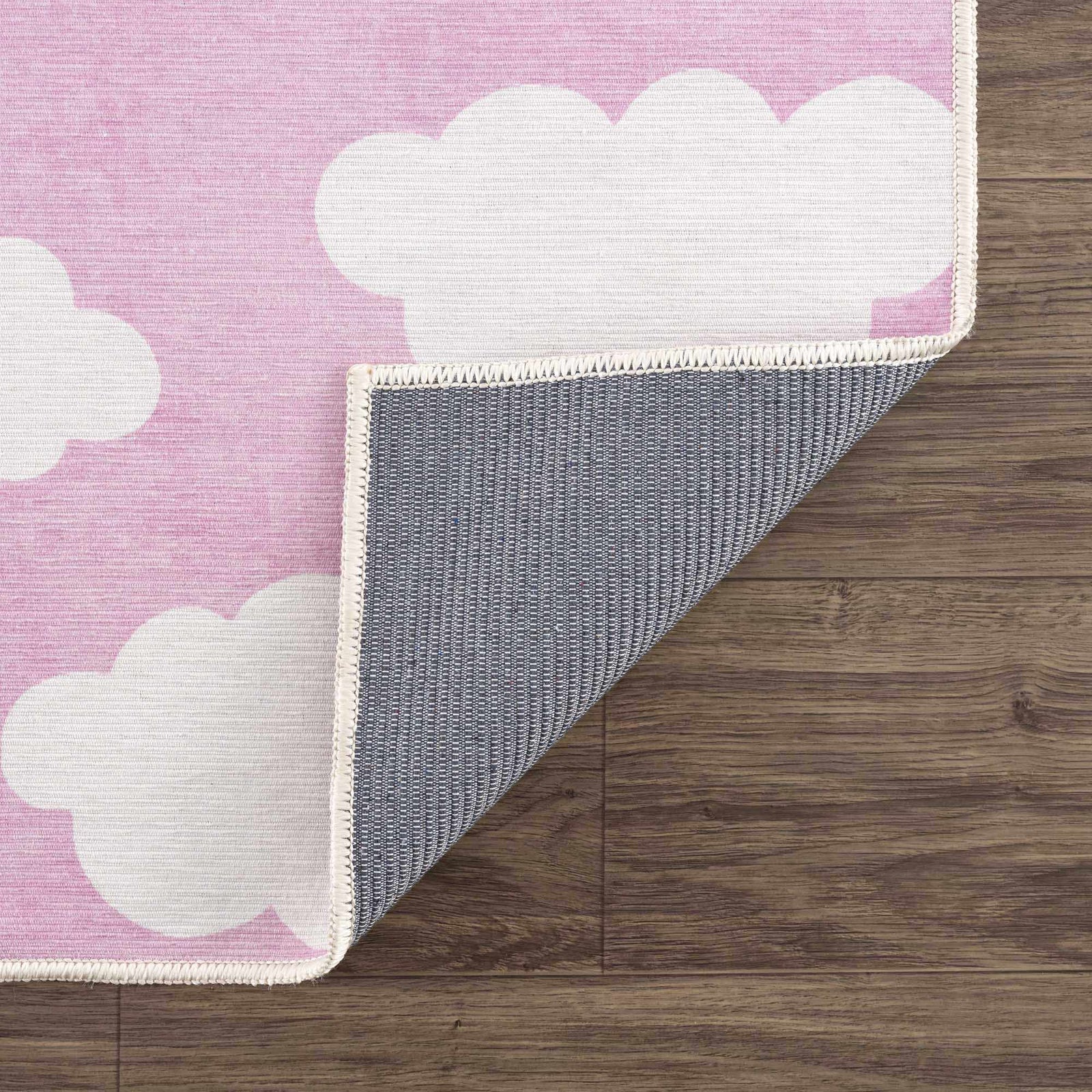 Alfombra lavable para niños con diseño de nubes rosas de Nizar