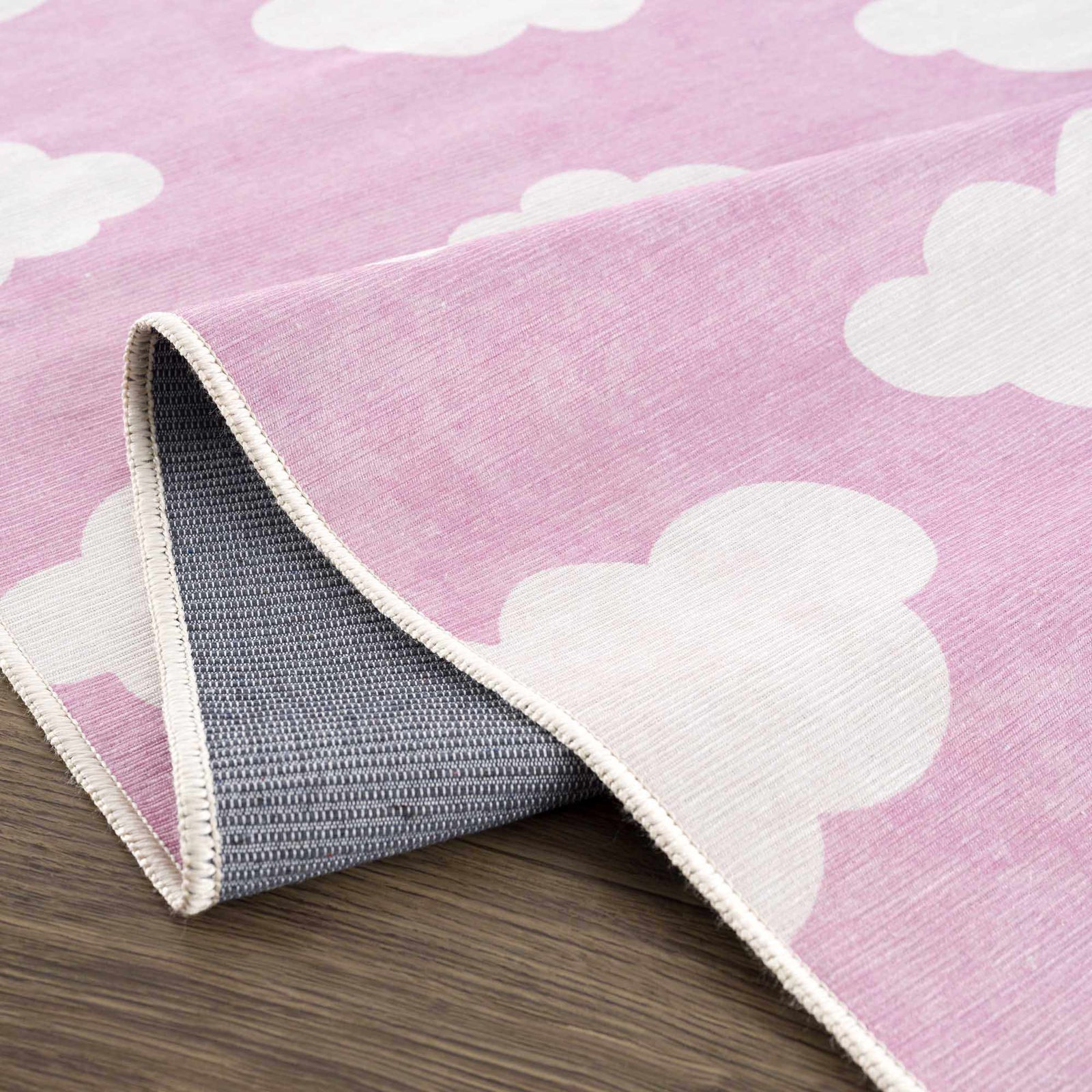 Alfombra lavable para niños con diseño de nubes rosas de Nizar
